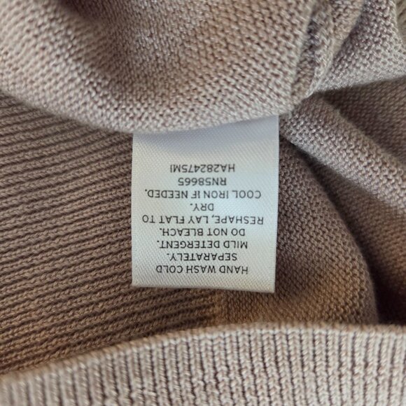 Y2K Halogen Pullover Long Sleeve Sweater Womens M Sheer Mesh Tan Cotton Blend - Picture 7 of 9